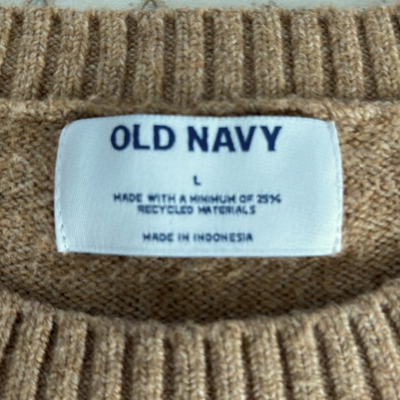 OLD NAVY CREW NECK PULLOVER SWEATER-Tan in Size Large - Picture 2 of 4